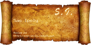 Sas Ipoly névjegykártya
